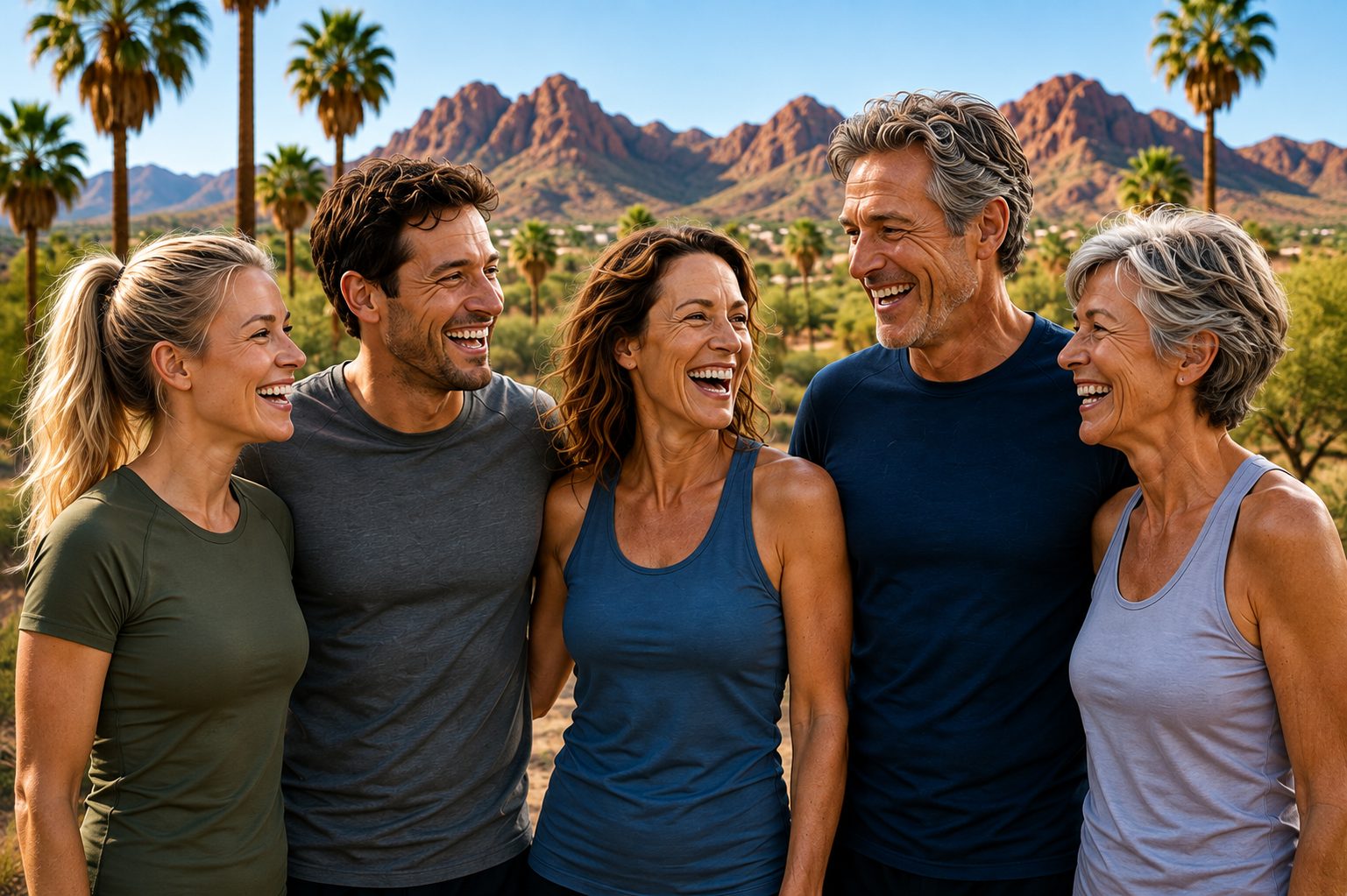 Friends celebrating together at the 22FitRx Scottsdale grand opening